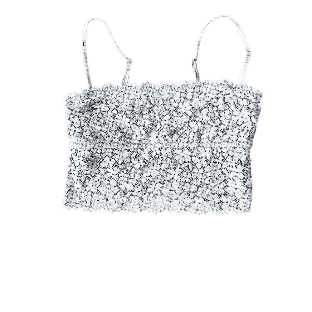 H&M Light Blue Floral Lace Crop Top